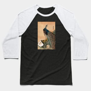 19th C. Japanese Peacock Baseball T-Shirt